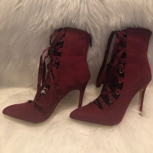 Burgundy Stiletto Booties